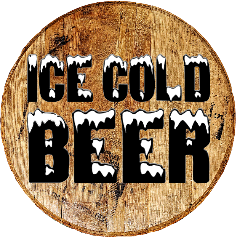 Craft Bar Signs | ICE COLD BEER Bar Wall Decor - Brown