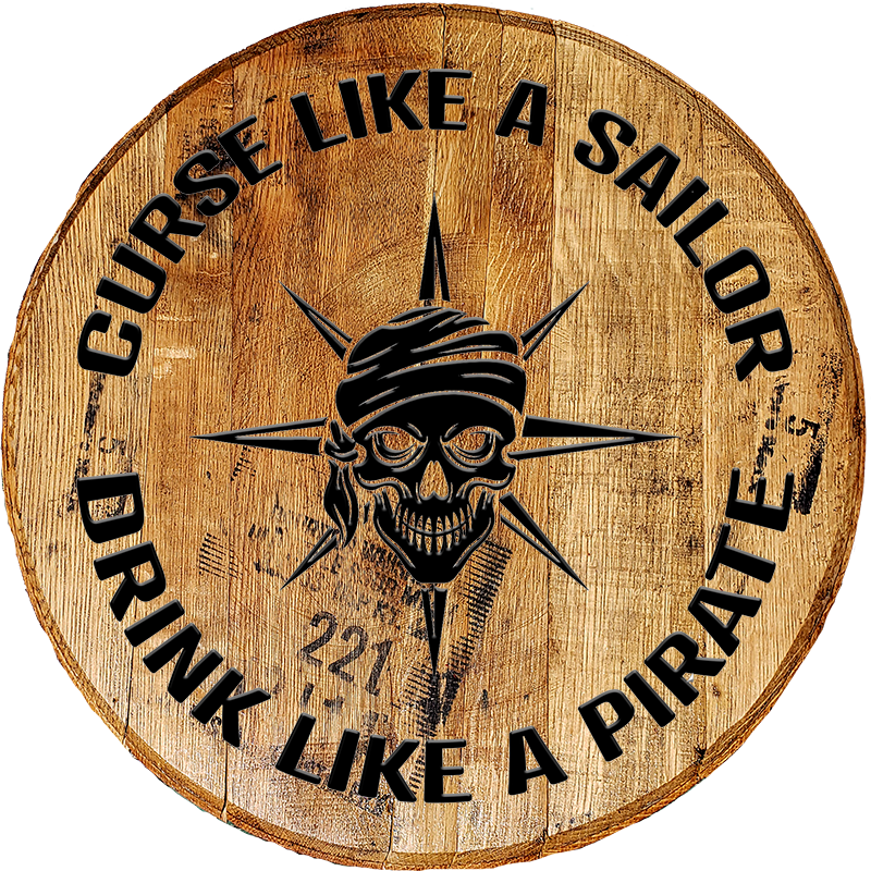 Craft Bar Signs | Curse Drink Like a Pirate Nautical Bar Wall Decor - Natural