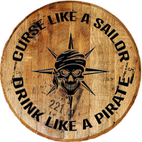 Craft Bar Signs | Curse Drink Like a Pirate Nautical Bar Wall Decor - Natural