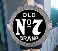 Craft Bar Signs | Old No. 7 Brand Whiskey Bar Wall Decor - Gray