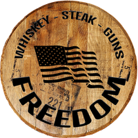 Craft Bar Signs | Whiskey Steak Guns Freedom Patriotic Bar Sign - Natural