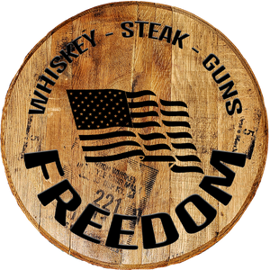 Craft Bar Signs | Whiskey Steak Guns Freedom Patriotic Bar Sign - Natural