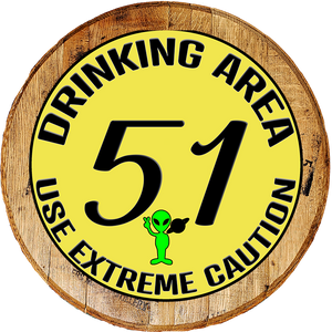 Craft Bar Signs | Drinking Area 51 Alien Man Cave Bar Sign - Natural