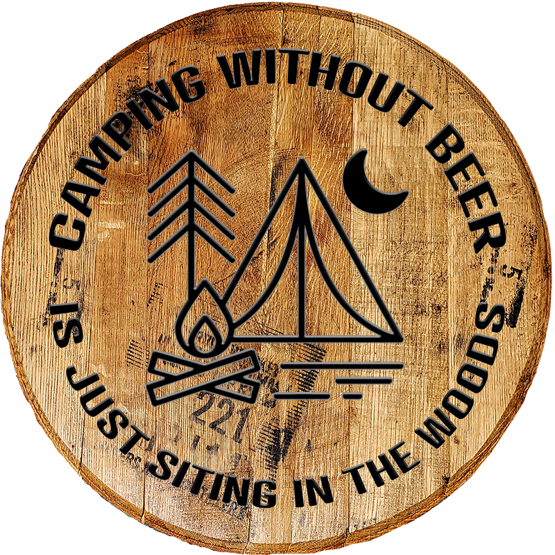 Craft Bar Signs | Camping Without Beer Rustic Cabin Wall Decor - Natural