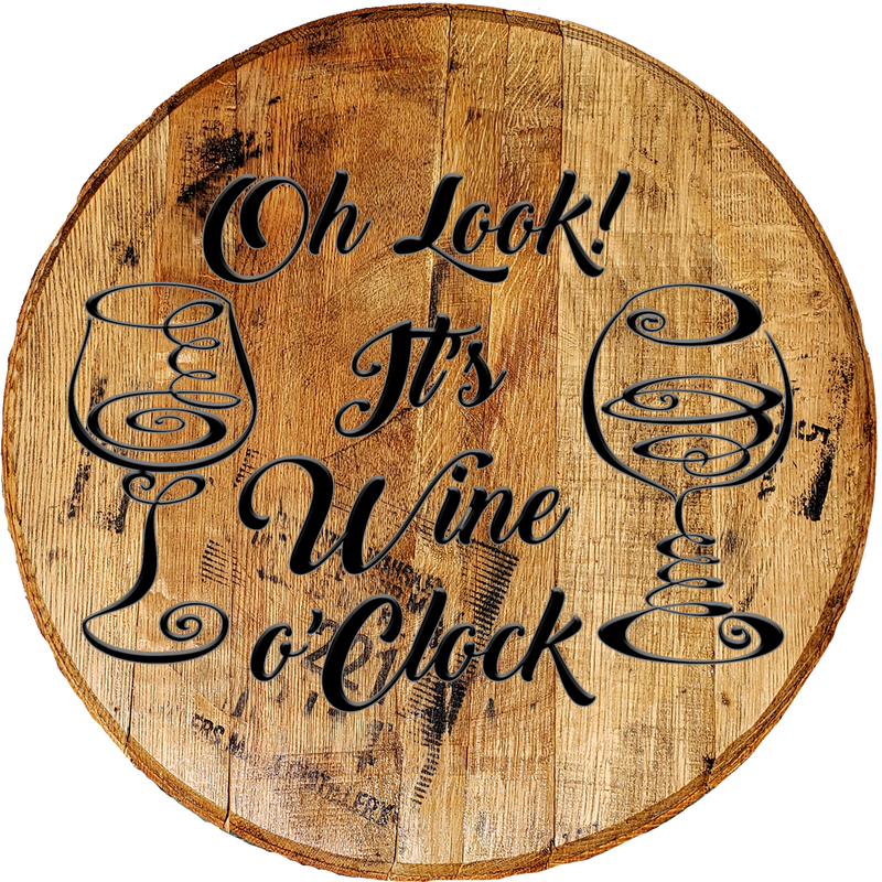Craft Bar Signs | Wine O'Clock Rustic Bar Wall Decor - Natural