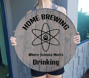 Craft Bar Signs | Home Brewing Science Meets Drinking Bar Wall Decor - Gray