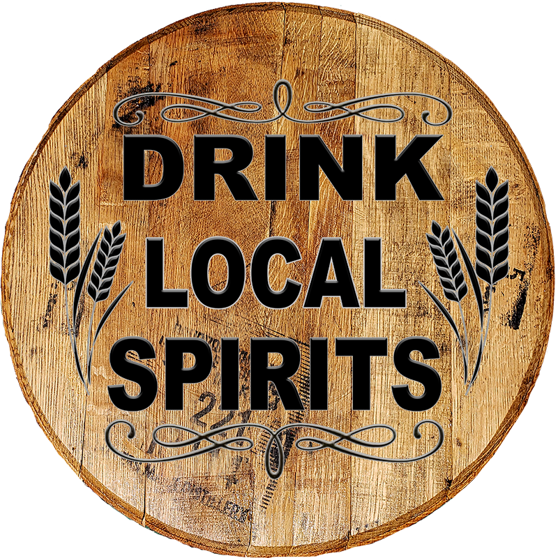 Craft Bar Signs | Drink Local Spirits Bar Wall Decor - Brown