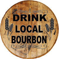 Craft Bar Signs | Drink Local Bourbon Bar Wall Decor - Brown