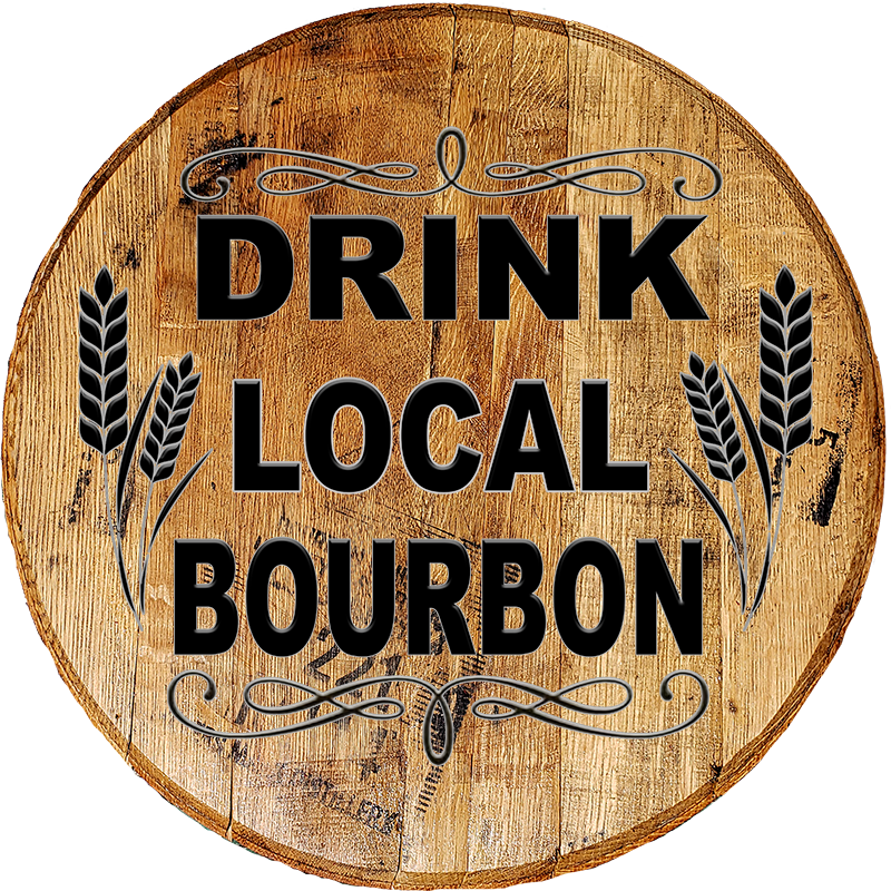 Craft Bar Signs | Drink Local Bourbon Bar Wall Decor - Brown