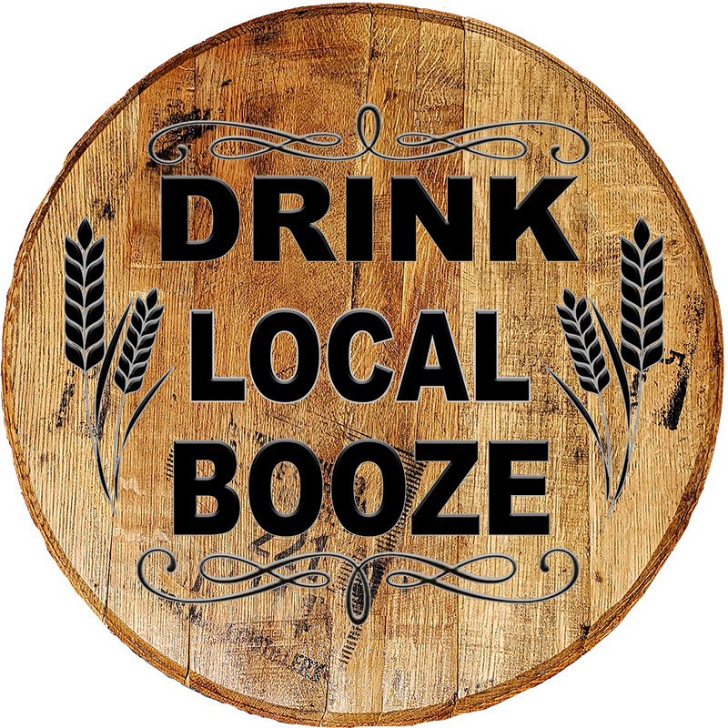 Craft Bar Signs | Drink Local Booze Bar Wall Decor - Brown