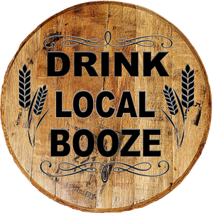 Craft Bar Signs | Drink Local Booze Bar Wall Decor - Brown