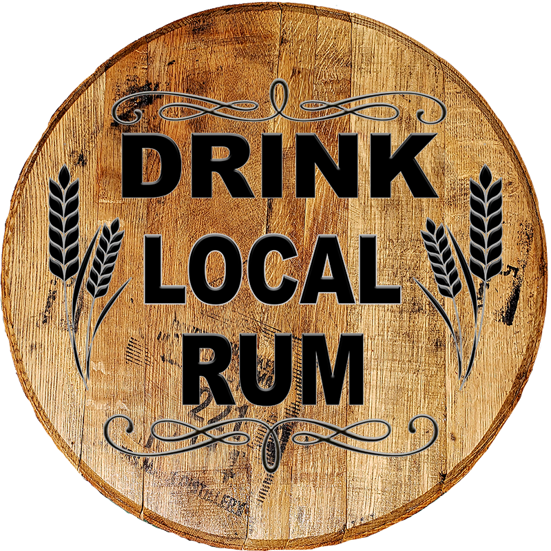 Craft Bar Signs | Drink Local Rum Bar Wall Decor - Brown