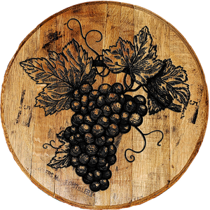 Rustic Home Wall Decor - Bunch of Grapes - Illustrated Winery Art - Craft Bar Signs