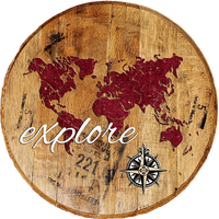 Craft Bar Signs | World Map Explore Rustic Home Wall Art - Natural