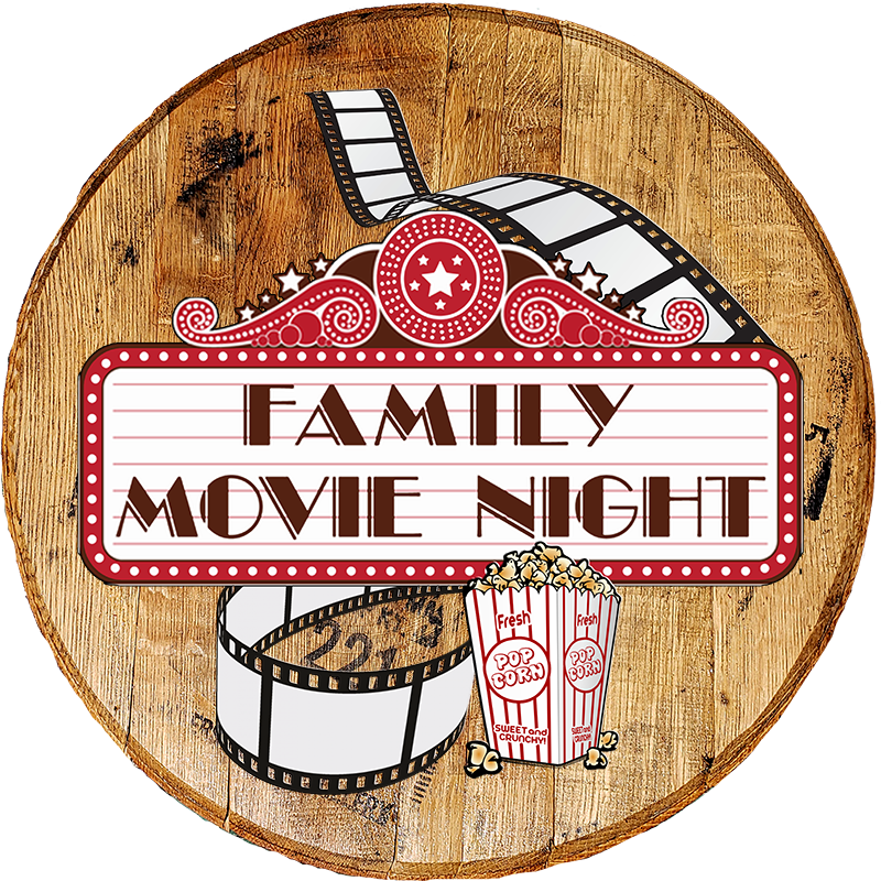 Rustic Home Wall Decor - Family Movie Night - Home Movie Theater Wall Art - Craft Bar Signs