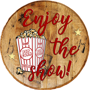Rustic Home Wall Decor - Enjoy the Show - Home Movie Theater Wall Art - Craft Bar Signs