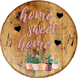 Rustic Home Wall Decor - Home Sweet Home - Succulent Sentiments Wall Art - Craft Bar Signs