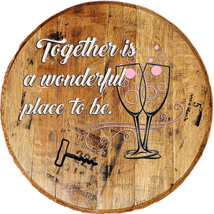 Rustic Home Wall Decor - Together is a Wonderful Place to Be - Champagne Sentiment Wall Art - Craft Bar Signs