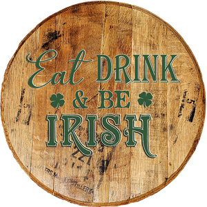 Craft Bar Signs | Eat Drink & Be Irish Bar Wall Decor - Brown