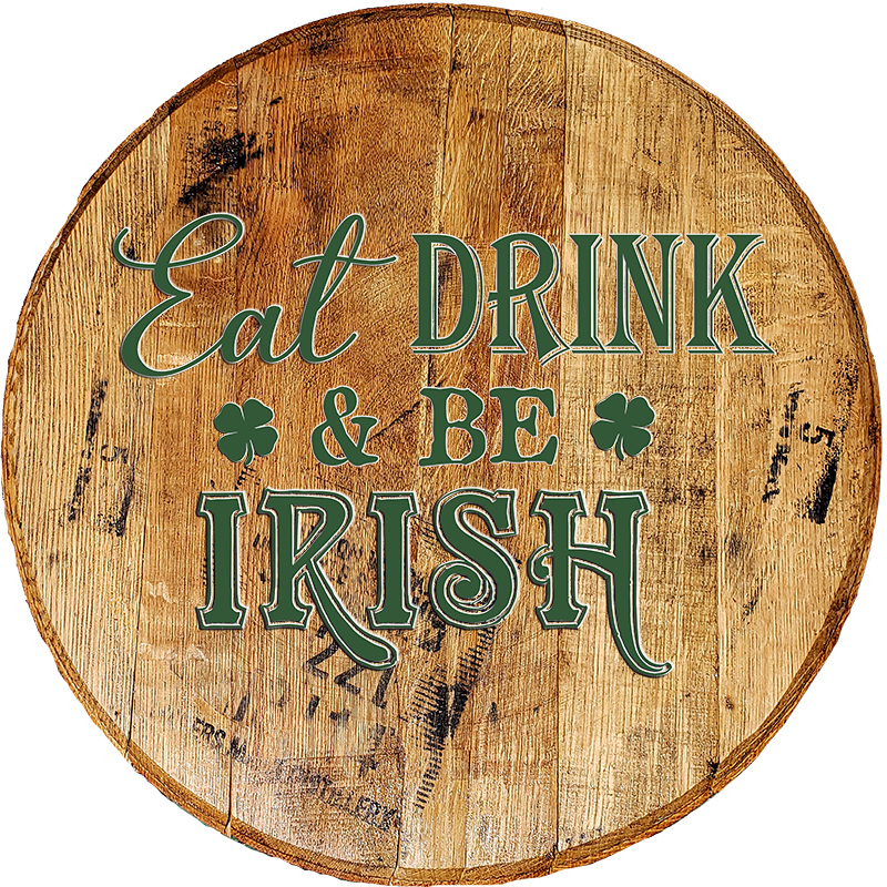 Craft Bar Signs | Eat Drink & Be Irish Bar Wall Decor - Brown