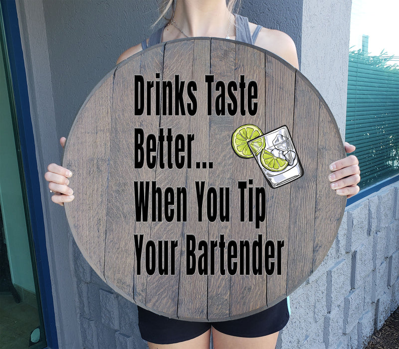 Craft Bar Signs | Tip Your Bartender Bar Wall Decor - Gray