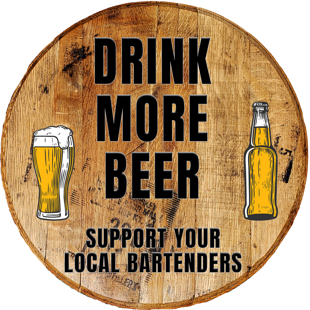 Craft Bar Signs | Support Your Local Bartenders Bar Wall Decor - Natural