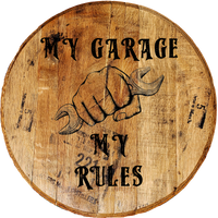 Craft Bar Signs | My Garage My Rules Man Cave Wall Decor - Brown