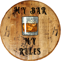 Craft Bar Signs | My Bar My Rules Man Cave Bar Sign - Brown