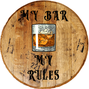 Craft Bar Signs | My Bar My Rules Man Cave Bar Sign - Brown