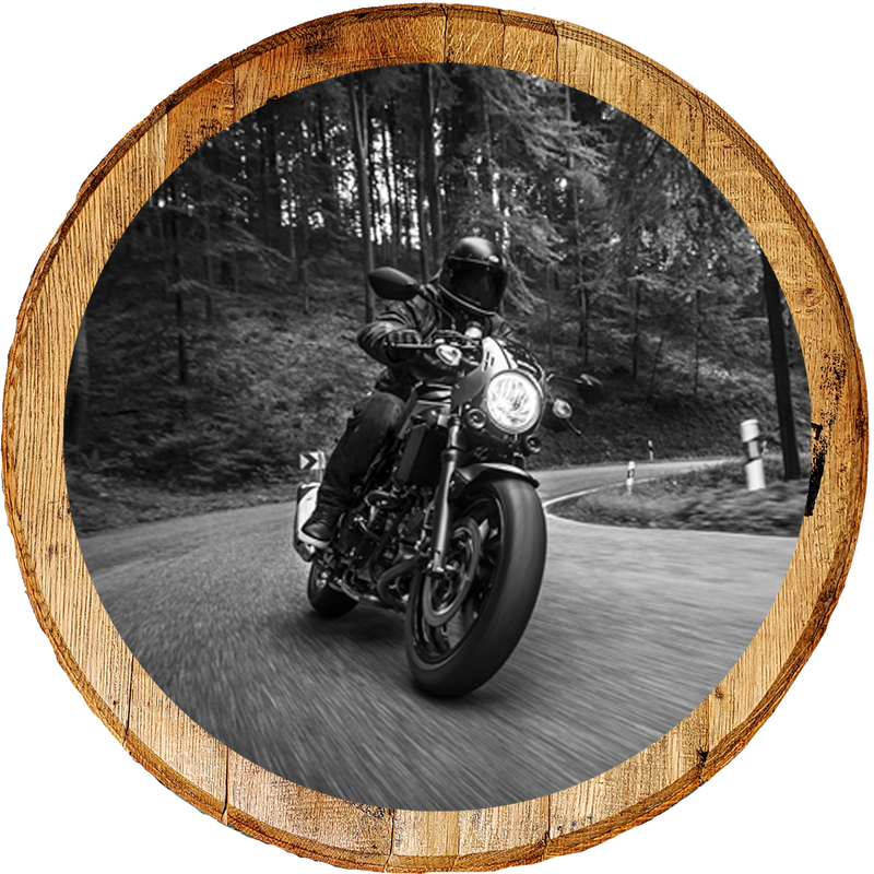 Craft Bar Signs | Motorcycle Scenic Forest Drive Man Cave Wall Decor - Natural