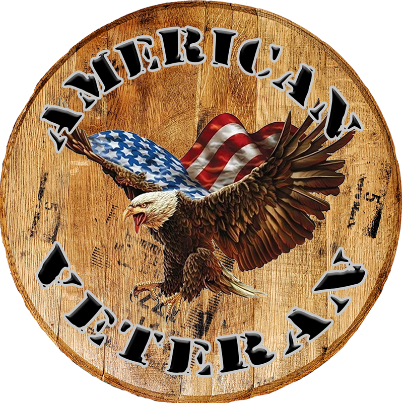 Craft Bar Signs | American Veteran Patriotic Man Cave Wall Decor Natural
