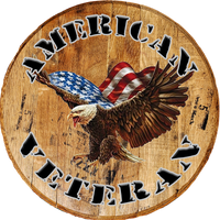 Craft Bar Signs | American Veteran Patriotic Man Cave Wall Decor Natural