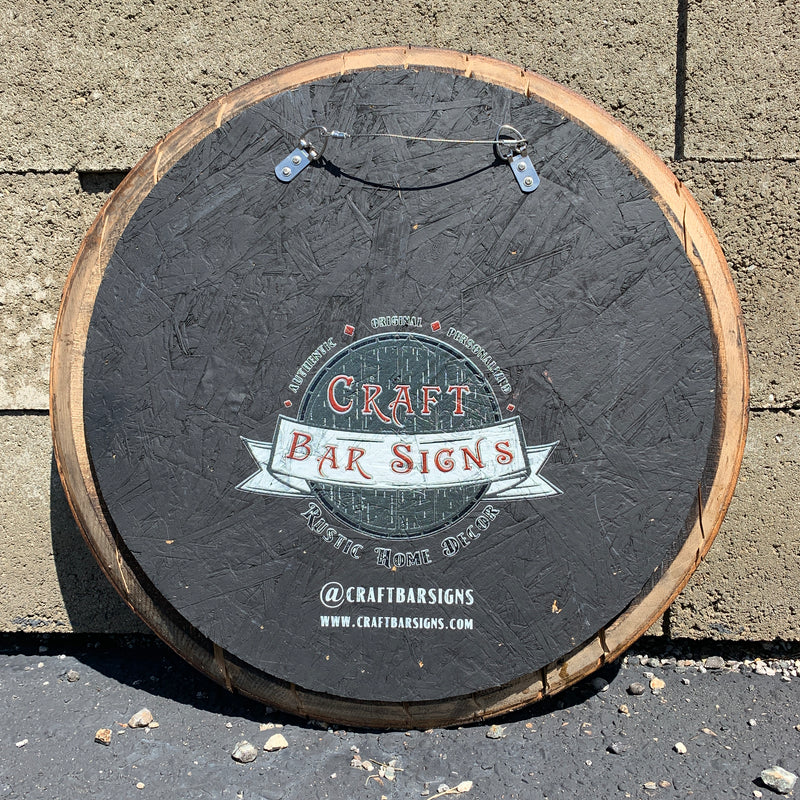 Winery Wine Bar Established Date - Custom Barrel Head Bar Sign - Craft Bar Signs