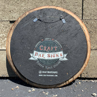 Wine Cellar Drawing Grapes Tasting - Custom Barrel Head Bar Sign - Craft Bar Signs