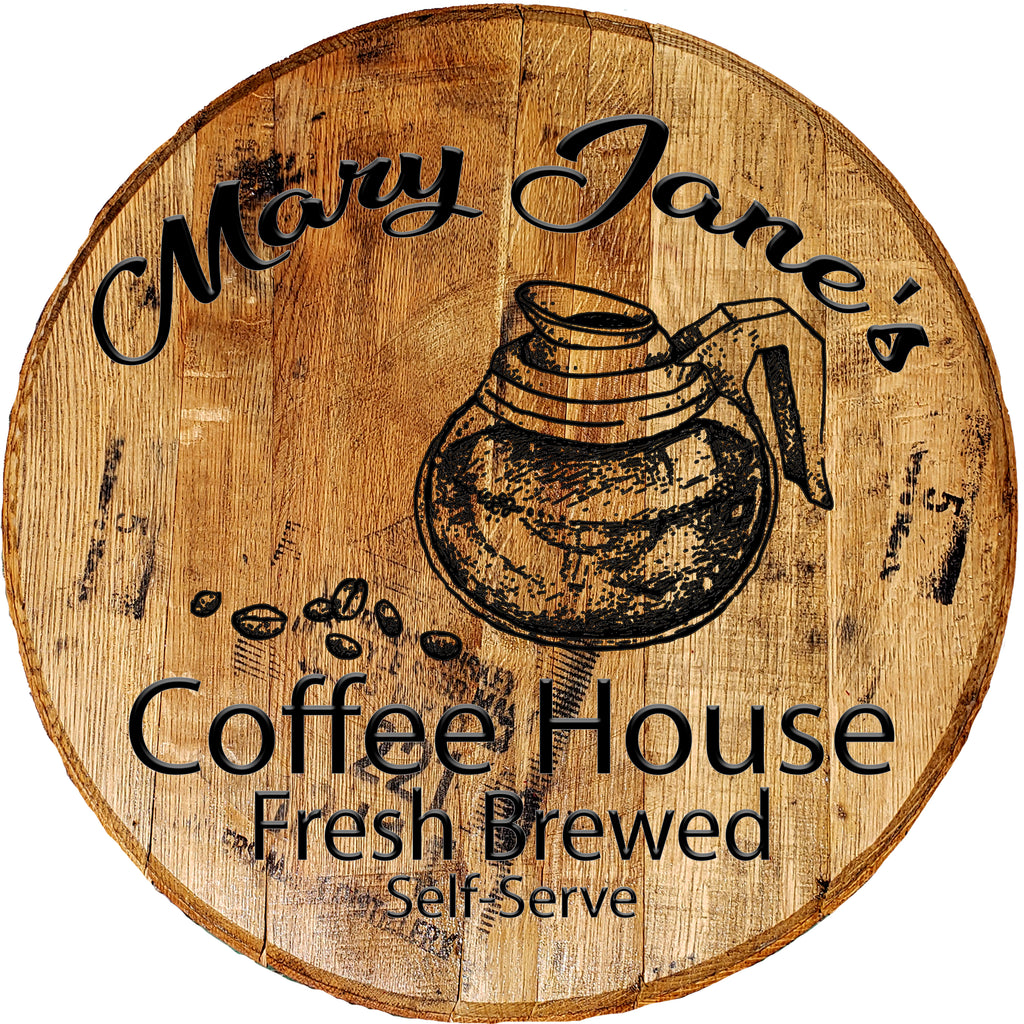 Craft Bar Signs | Coffee House Personalized Rustic Kitchen Sign - Brown