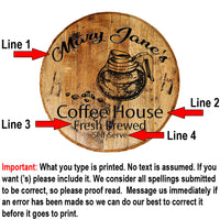 Craft Bar Signs | Coffee House Personalized Rustic Kitchen Sign - Personalization Guide