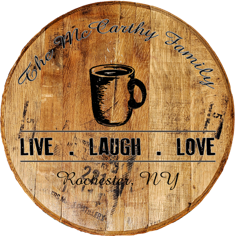 Craft Bar Signs | Coffee Mug Personalized Rustic Kitchen Sign - Brown