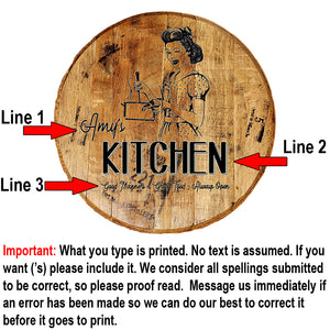 Craft Bar Signs | 50's Vintage Personalized Rustic Kitchen Sign - Personalization Guide