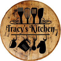 Craft Bar Signs | Bakery Utensils Personalized Rustic Kitchen Sign - Brown
