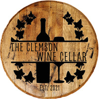 Vines Wine Cellar Personalized Wine Wall Decor - Custom Barrel Head