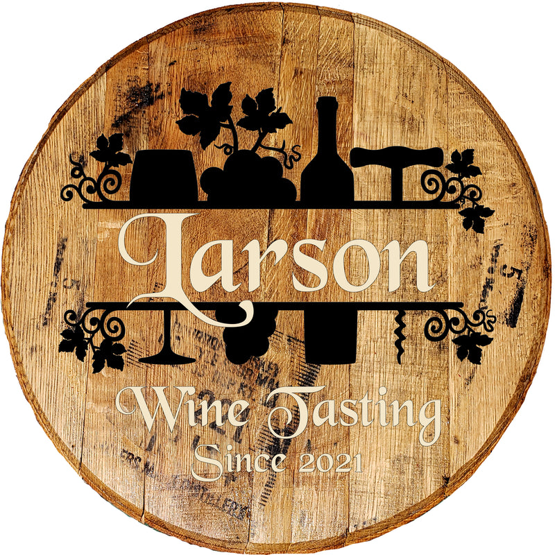 Craft Bar Signs | Wine Tasting Personalized Rustic Bar Sign - Brown