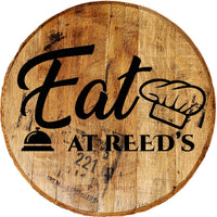 Eat At Personalized Kitchen Sign - Custom Barrel Head