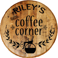 Craft Bar Signs | Coffee Corner Sign Personalized Rustic Kitchen Sign - Brown