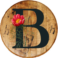 Craft Bar Signs | Garden Bloom Monogram Rustic Home Wall Art - Natural B
