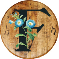 Craft Bar Signs | Garden Bloom Monogram Rustic Home Wall Art - Natural F