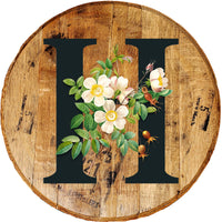 Craft Bar Signs | Garden Bloom Monogram Rustic Home Wall Art - Natural H