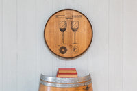 Watercolor Grapes Personalized Rustic Kitchen Sign - Custom Barrel Head