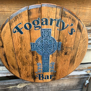 Full Custom Barrel Head Irish Bar Man Cave Bar Sign
