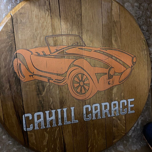 Full Custom Barrel Head Garage Man Cave Decor