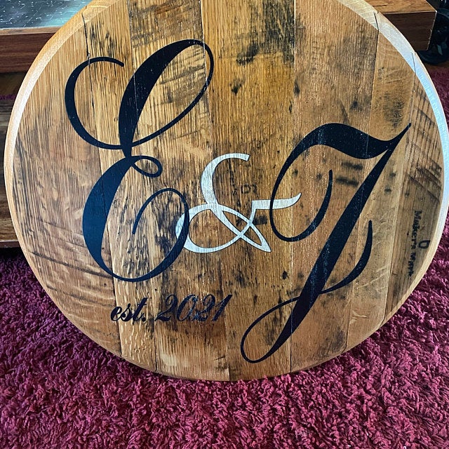 Full Custom Barrel Head Wedding Gift